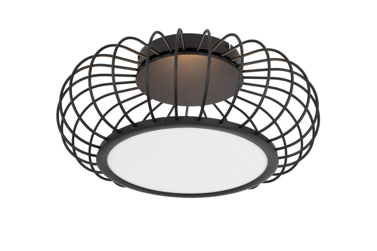 LED-DECKENLEUCHTE 55/23 cm   - Schwarz/Weiß, Design, Kunststoff/Metall (55/23cm) - Dieter Knoll