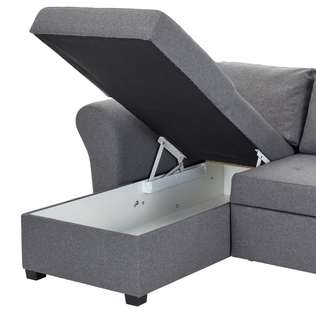 Thumbnail - P & B Ecksofa, Anthrazit, Textil, seitenverkehrt montierbar, L-Form, 260x155 cm, Wohnzimmer, Sofas & Couches, Wohnlandsc...