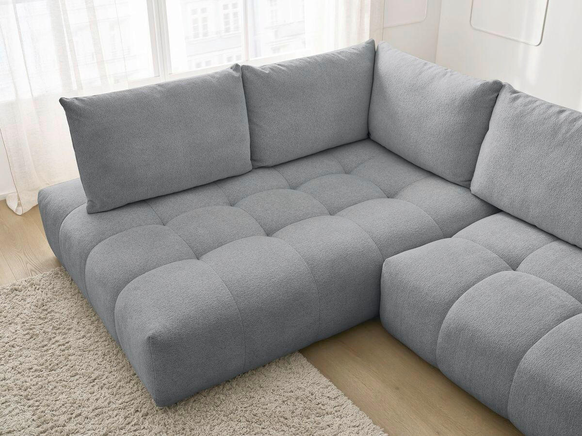 ECKSCHLAFSOFA EVEREST  mit Rücken echt, Armteil links, Armteil rechts Flachgewebe Dunkelgrau  - Dunkelgrau/Schwarz, MODERN, Kunststoff/Textil (320/212cm)