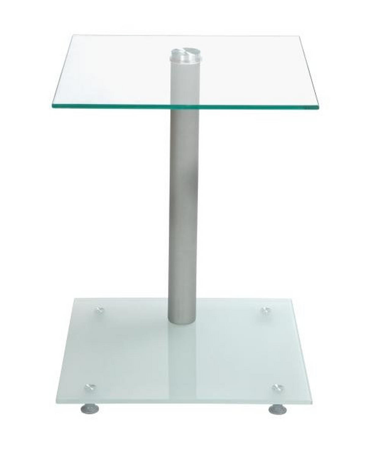 SIDOBORD i metall, glas  - aluminiumfärg, Design, metall/glas (40/52/40cm)