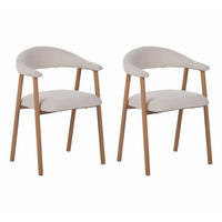 STUHL-SET 2 Stück  in Stahl Bouclé  - Elfenbein, MODERN, Textil/Metall (82/55/55cm) - Livetastic