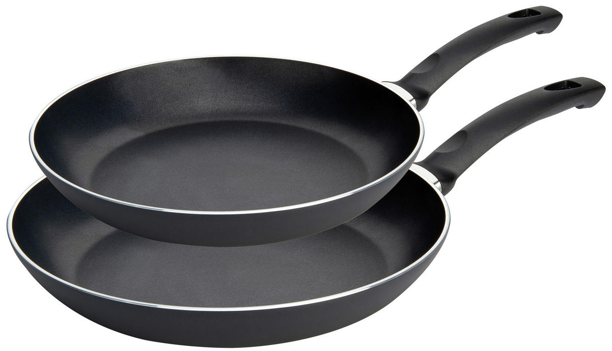 PFANNENSET Lipari Aluminium 2-teilig  - Schwarz, Basics, Metall - Ballarini
