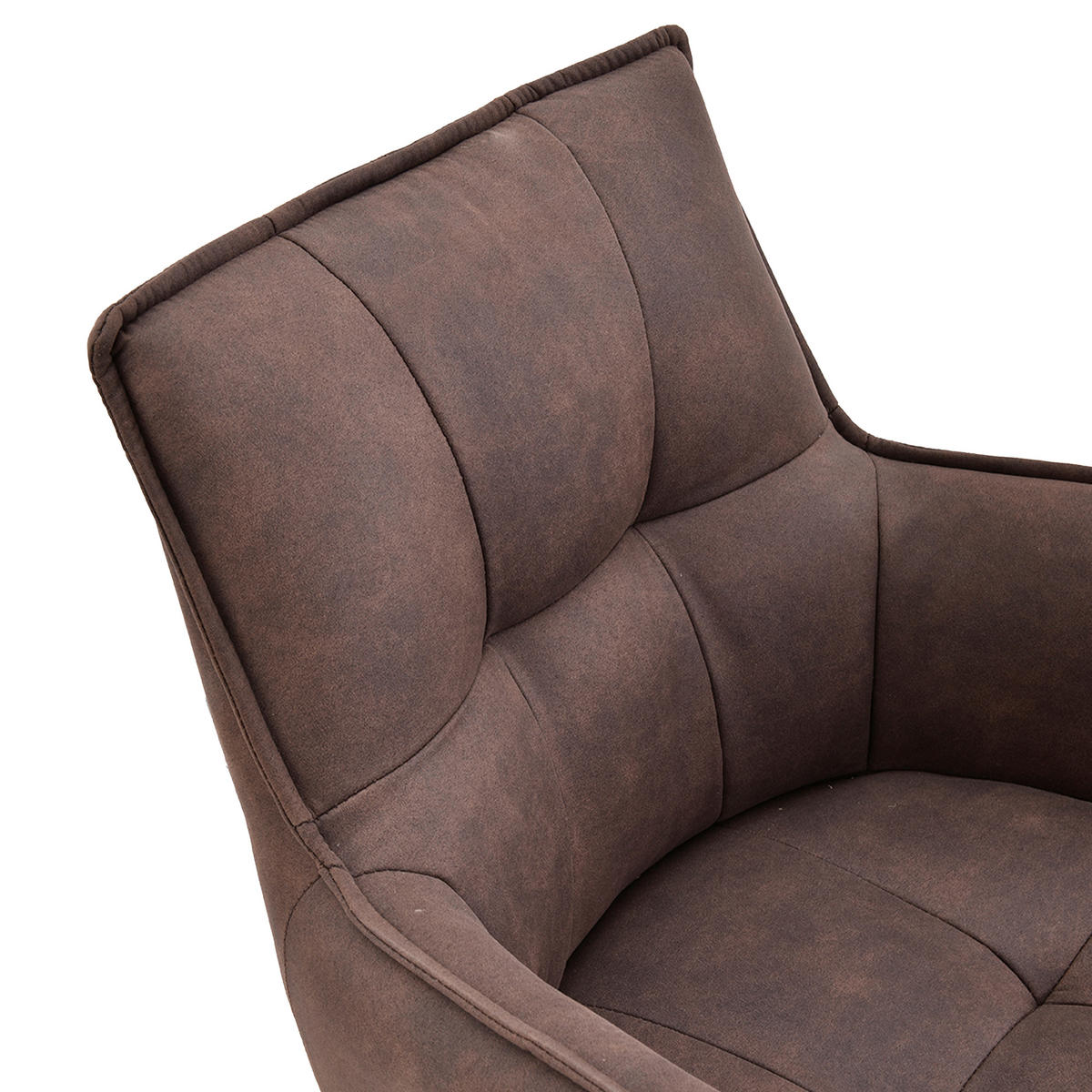 ARMLEHNSTUHL  Sitzfläche 180° drehbar Flachgewebe  Braun  - Schwarz/Braun, MODERN, Textil/Metall (59/85/63cm) - MID.YOU