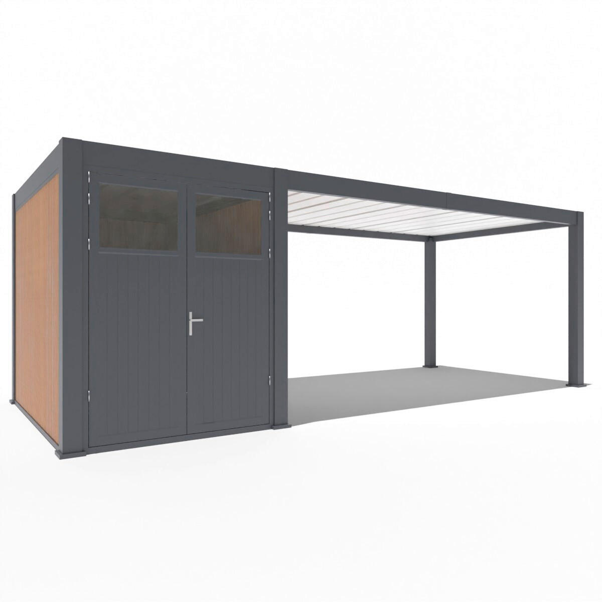 CARPORT 300/255/720 cm Aluminium  - Graphitfarben, Basics, Metall (300/255/720cm) - Gardenson