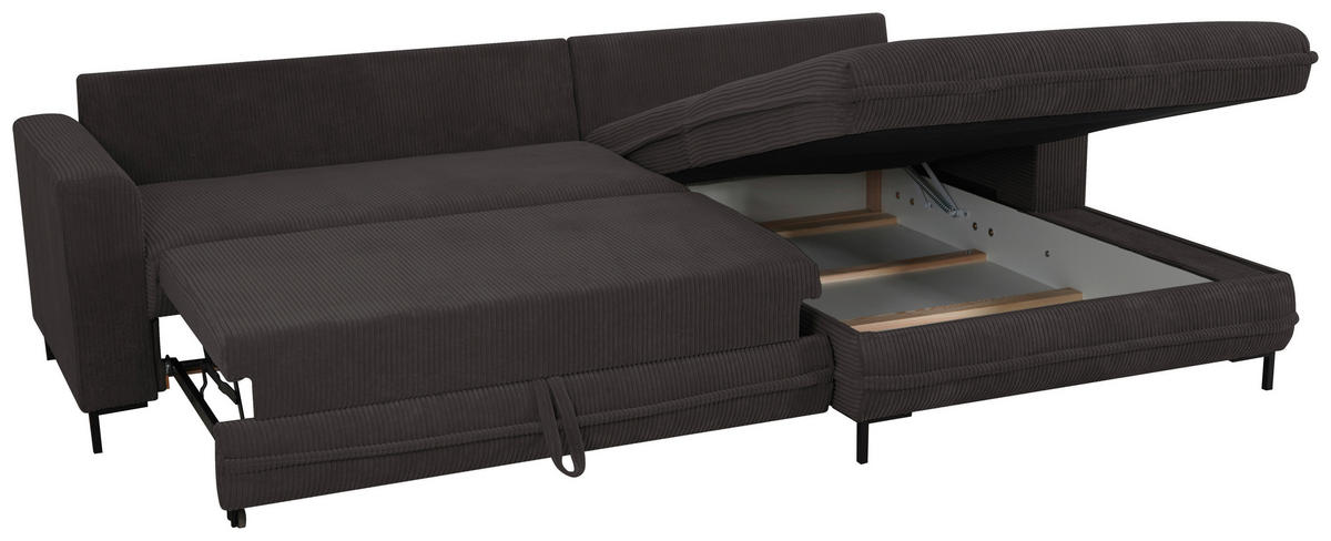 ECKSOFA  in Anthrazit  - Anthrazit/Hellgrau, Design, Textil/Metall (272/174cm) - MID.YOU