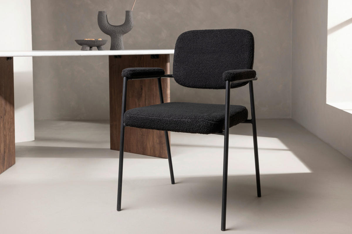 STOLSET stål  - svart, Design, metall/textil (58/90/61cm) - Livetastic