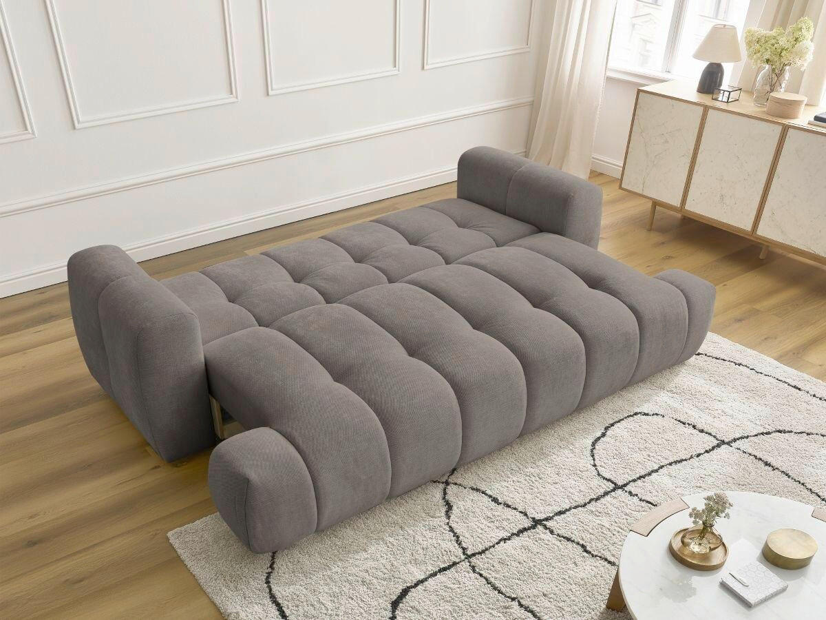 SCHLAFSOFA FUJI Leinenoptik Taupe  inkl.  - Taupe/Schwarz, MODERN, Kunststoff/Textil (251/113/88cm)
