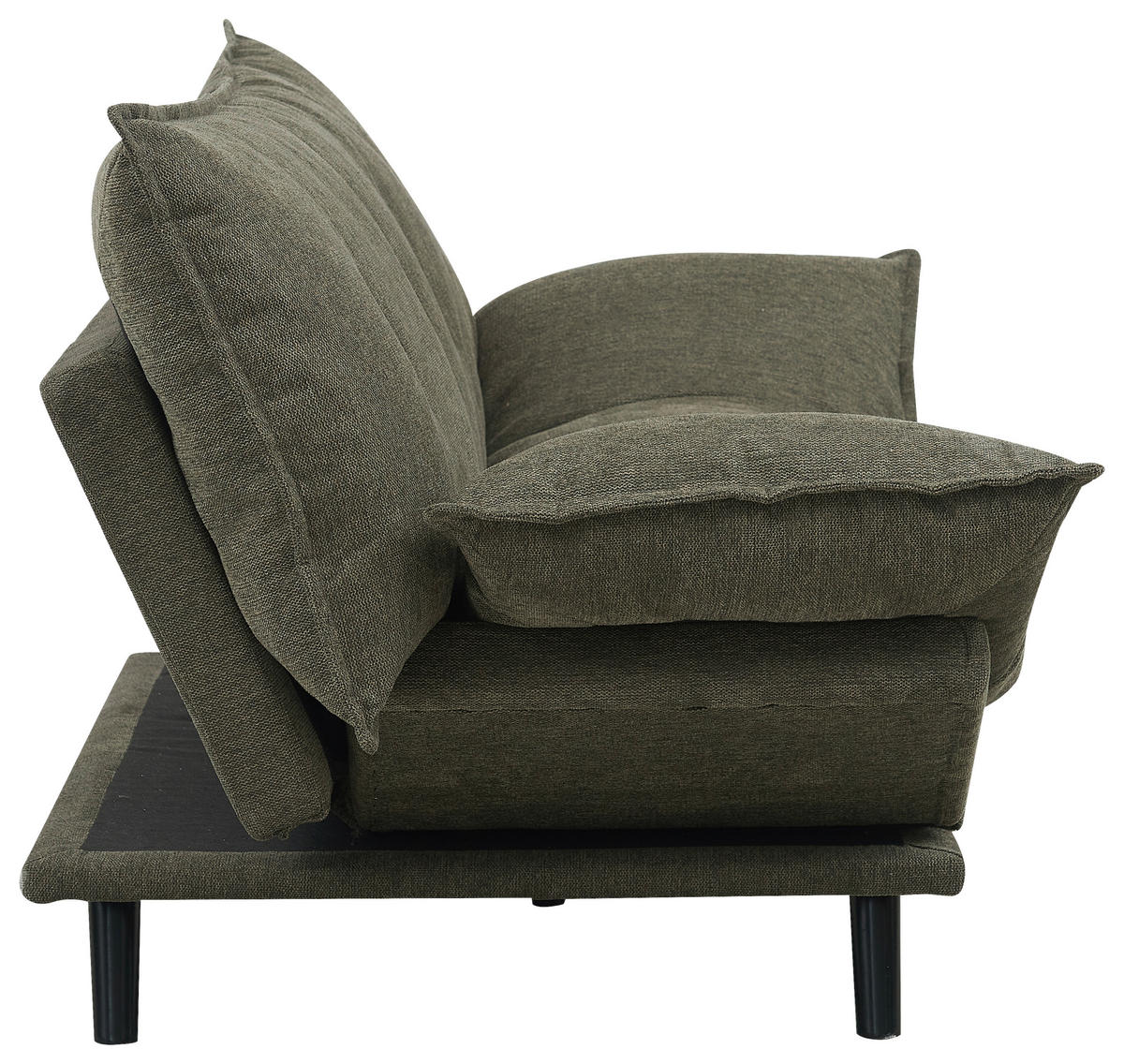 SCHLAFSOFA Webstoff Grün  - Schwarz/Grün, Design, Holz/Textil (196/83/82cm) - Ti'me