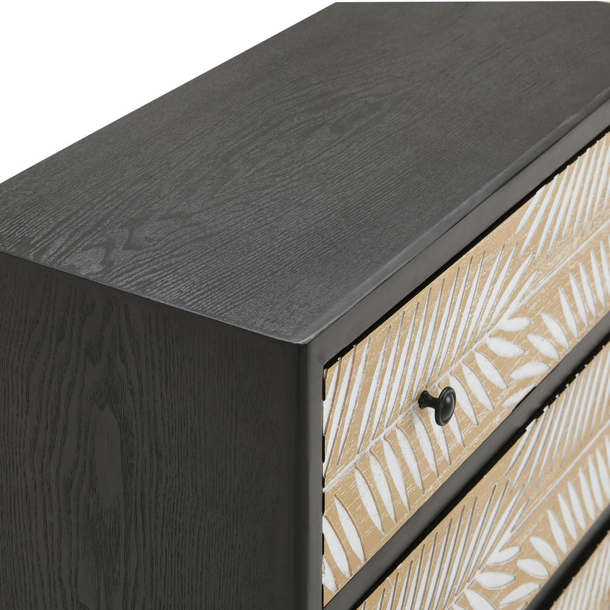 KOMMODE  in 80/85/35 cm  - Schwarz/Naturfarben, KONVENTIONELL, Holz/Holzwerkstoff (80/85/35cm) - Livetastic