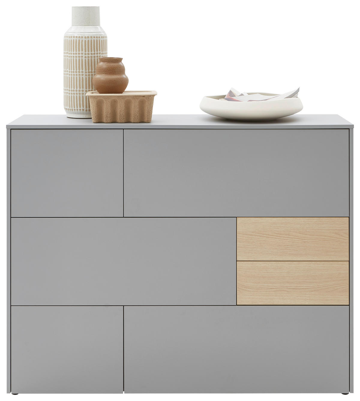 HIGHBOARD  in 139/109/41 cm  - Eichefarben/Schwarz, Design, Holzwerkstoff/Kunststoff (139/109/41cm) - Voleo