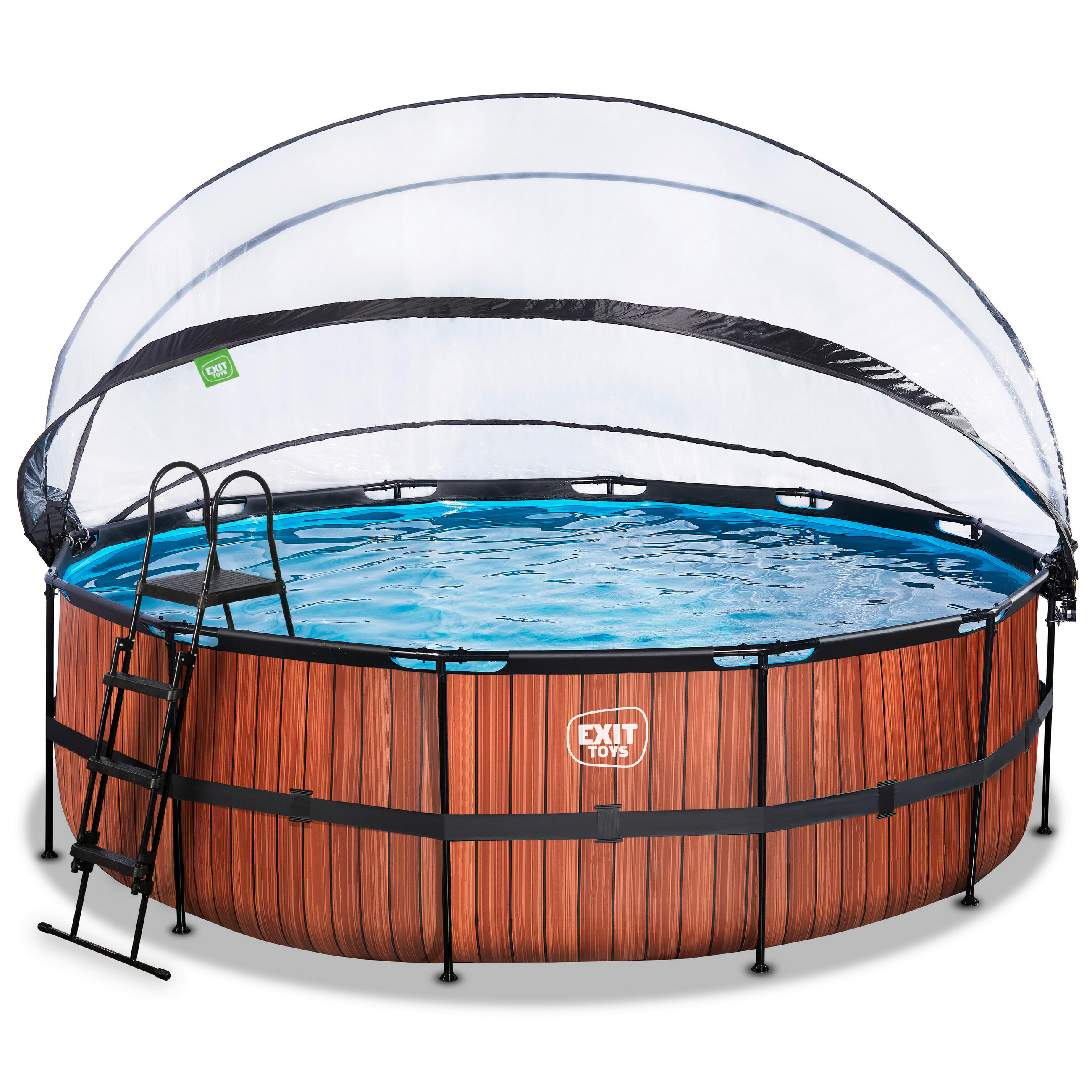 POOL-SET 450/122 cm  - Braun, KONVENTIONELL, Kunststoff (450/122cm) - EXIT Toys