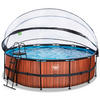 POOL-SET 450/122 cm  - Braun, KONVENTIONELL, Kunststoff (450/122cm) - EXIT Toys