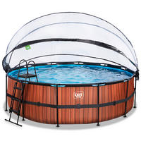 POOL-SET 450/122 cm  - Braun, KONVENTIONELL, Kunststoff (450/122cm) - EXIT Toys