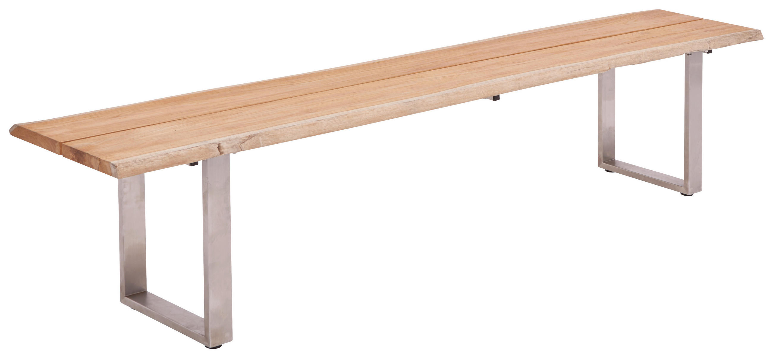 GARTENBANK 220/46/40 cm  in Naturfarben  - Silberfarben/Naturfarben, Design, Holz/Metall (220/46/40cm)