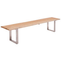 GARTENBANK 220/46/40 cm  in Naturfarben  - Silberfarben/Naturfarben, Design, Holz/Metall (220/46/40cm)