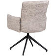 ARMLEHNSTUHL  Sitzfläche 360° drehbar, inklusive Armlehnen, automatische Rückholfunktion Webstoff  - Taupe/Schwarz, Design, Textil/Metall (65/91/65cm) - Novel
