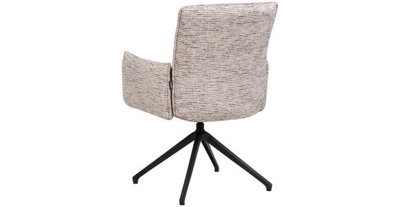 ARMLEHNSTUHL  Sitzfläche 360° drehbar, inklusive Armlehnen, automatische Rückholfunktion Webstoff  - Taupe/Schwarz, Design, Textil/Metall (65/91/65cm) - Novel