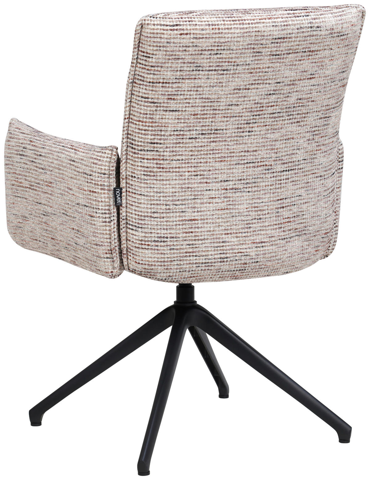 ARMLEHNSTUHL  Sitzfläche 360° drehbar, inklusive Armlehnen, automatische Rückholfunktion Webstoff  - Taupe/Schwarz, Design, Textil/Metall (65/91/65cm) - Novel