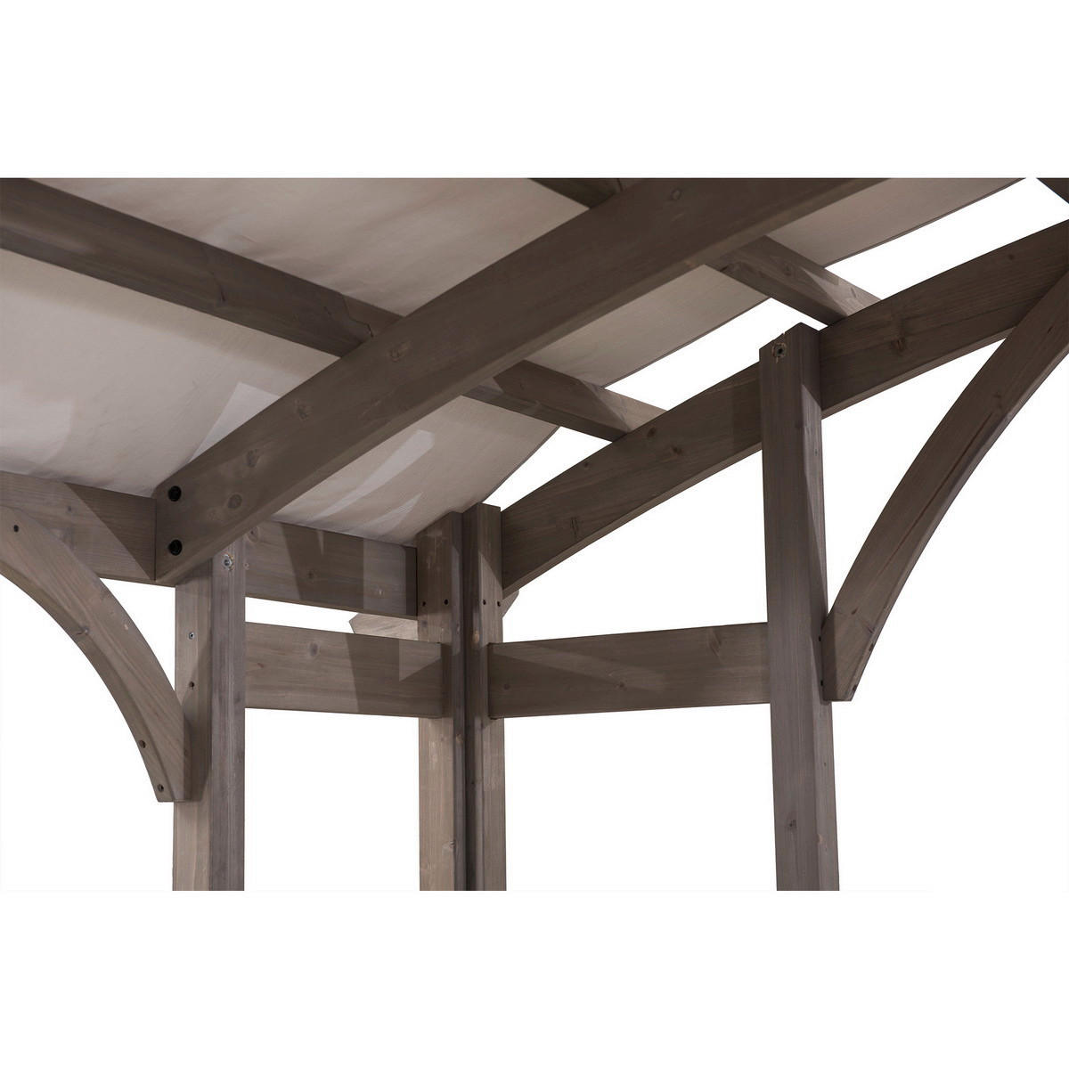 PAVILLON 427/250/305 cm   - Hellgrau/Naturfarben, Basics, Holz/Textil (427/250/305cm)