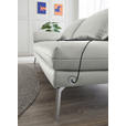 RÉCAMIERE in Echtleder Hellgrau  - Chromfarben/Hellgrau, Design, Leder/Metall (209/85-109/95-16cm) - Dieter Knoll