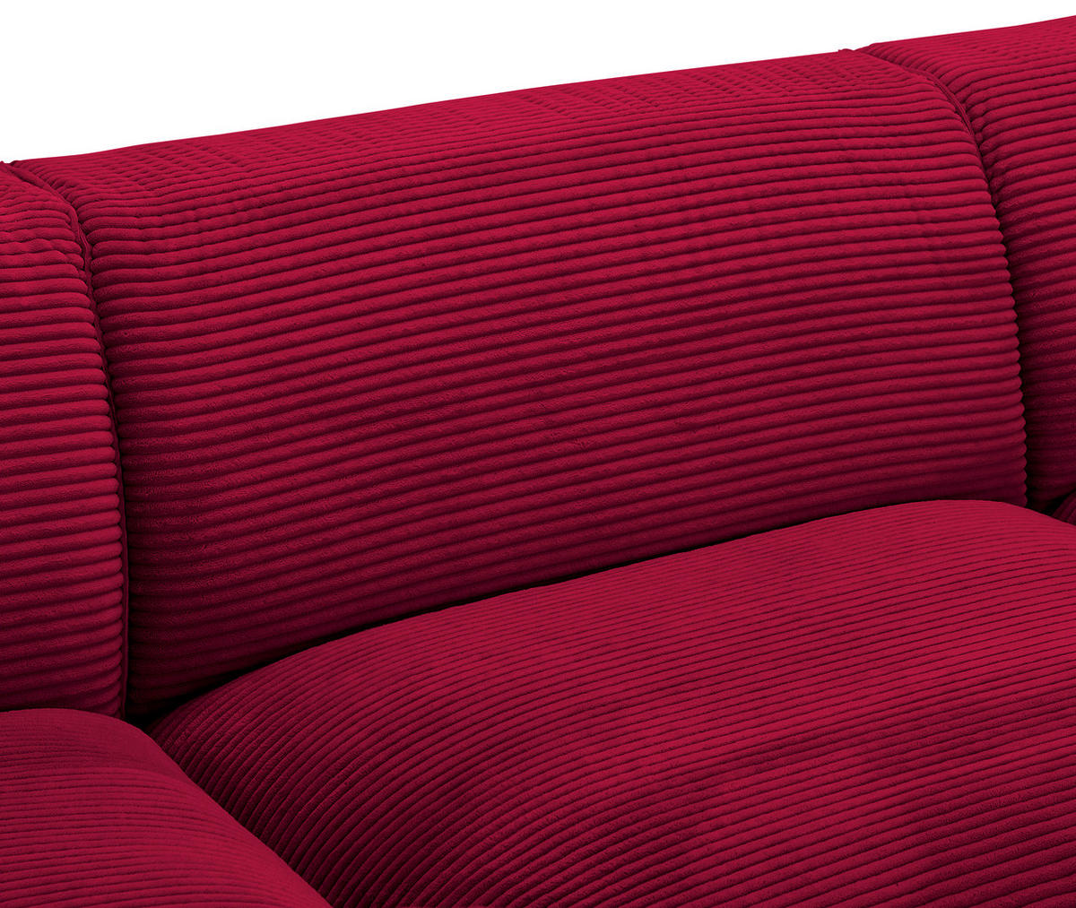 ECKSOFA Rot Cord  - Rot/Schwarz, Design, Kunststoff/Textil (196/303cm) - Livetastic