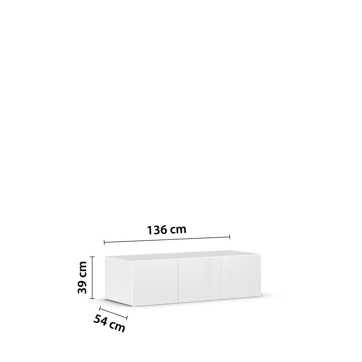 AUFSATZSCHRANK 136/39/54 cm  in  - Weiß Hochglanz/Weiß, KONVENTIONELL, Holzwerkstoff (136/39/54cm) - James Wood
