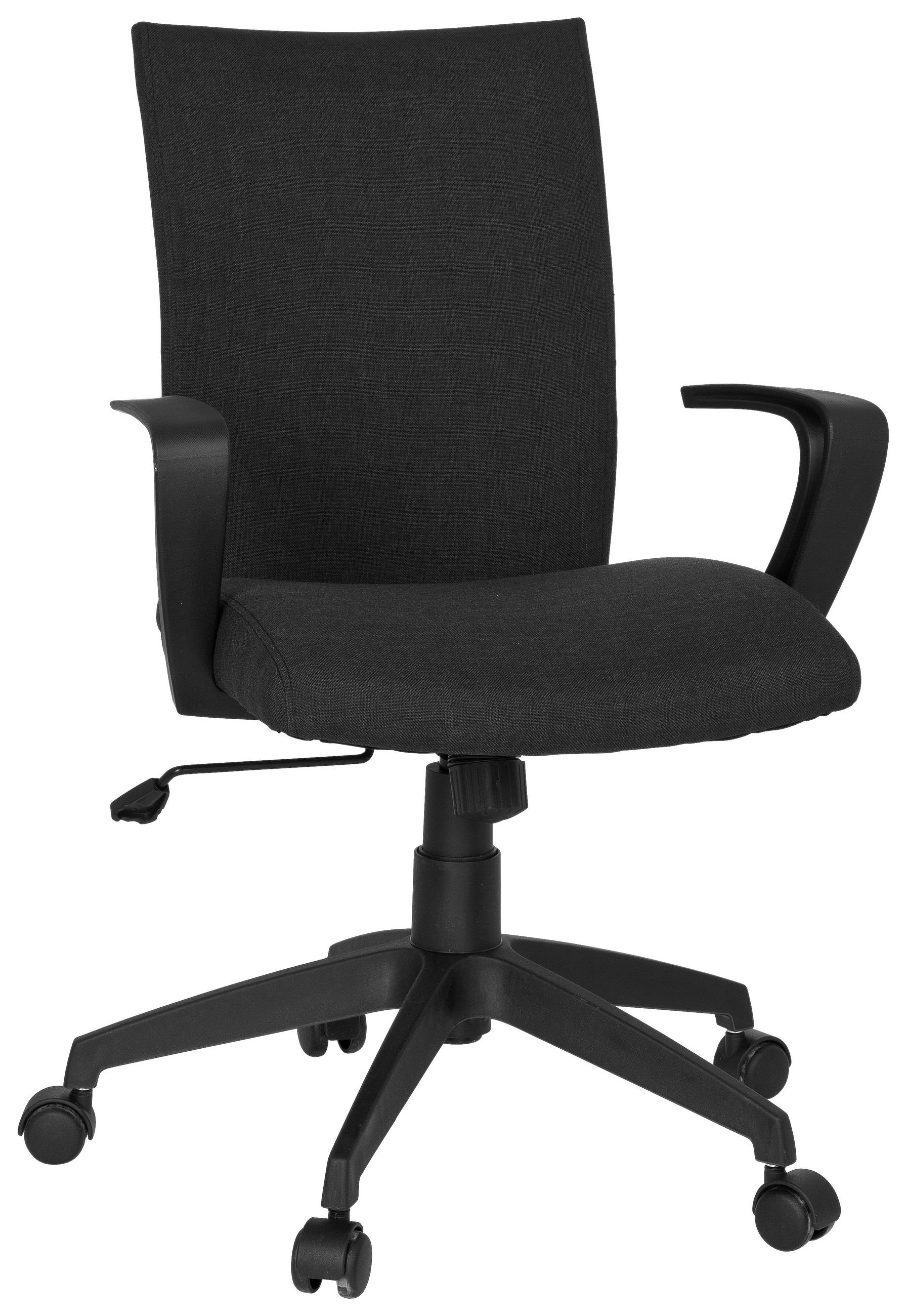 OTOČNÁ ŽIDLE, plochá tkanina, černá - černá, Moderní, textil/plast (54/104/44cm) - MID.YOU