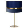 TISCHLEUCHTE 30/30/50 cm   - Blau/Goldfarben, Design, Textil/Metall (30/30/50cm) - Lucide
