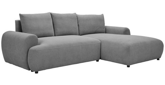 ECKSOFA Dunkelgrau Webstoff  - Dunkelgrau/Schwarz, MODERN, Kunststoff/Textil (265/175cm) - Carryhome