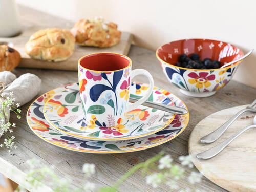 KOMBISERVICE Multicolor 16-teilig 4 Personen  - Multicolor, Trend, Keramik (35/32/36null) - Creatable