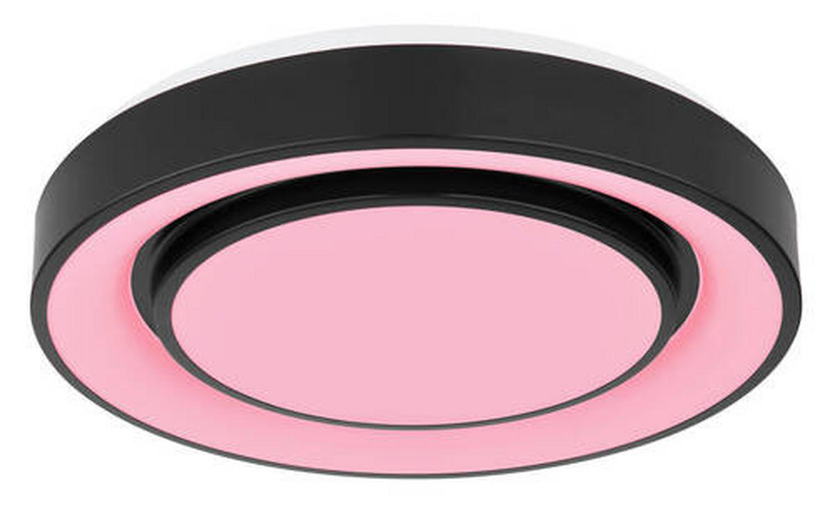 LED-DECKENLEUCHTE  38/7.5 cm    - Opal/Schwarz, Design, Kunststoff/Metall (38/7.5cm) - Globo