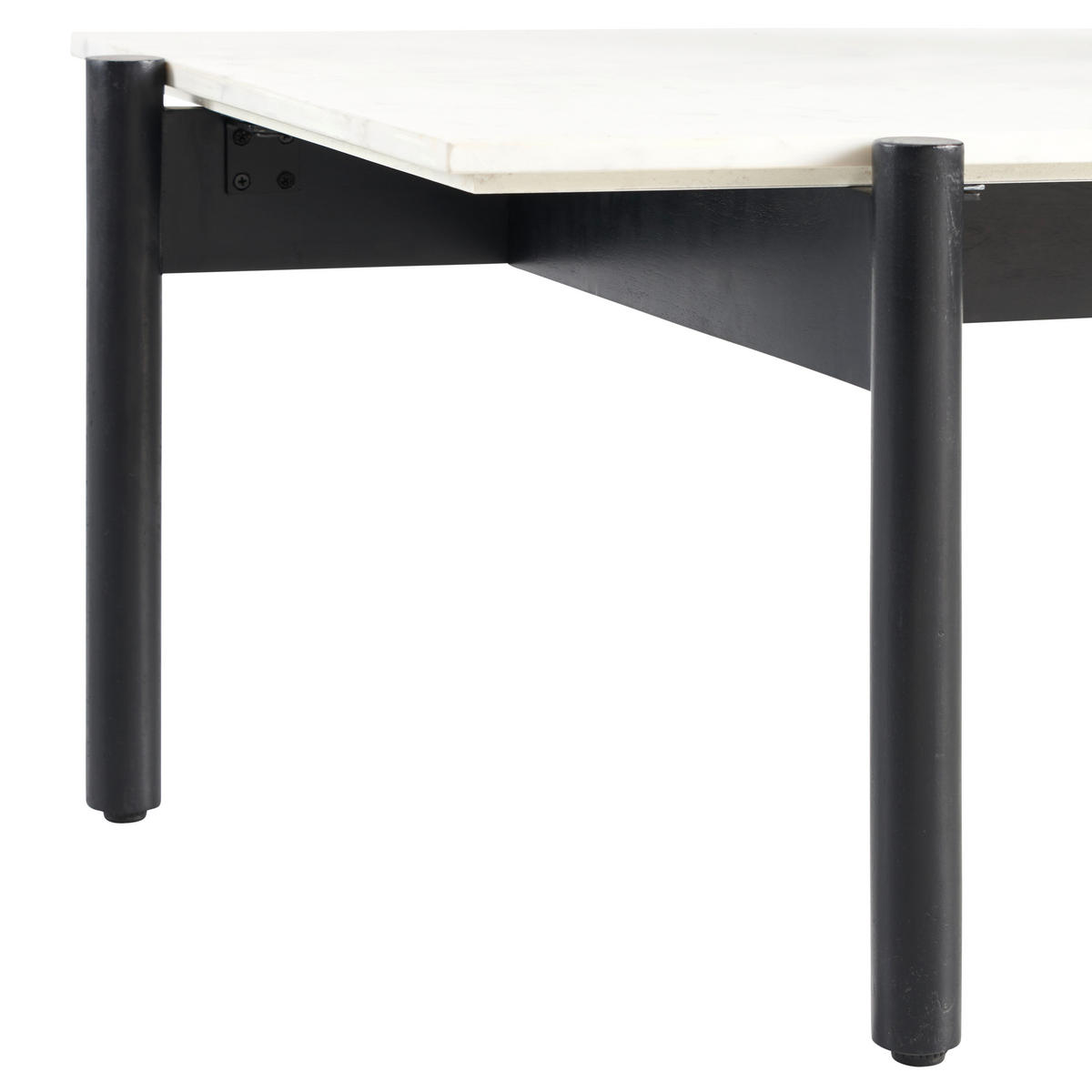 COUCHTISCH in Holz, Stein  - Weiss/Schwarz, Design, Holz/Stein (100/40/65cm) - Livetastic