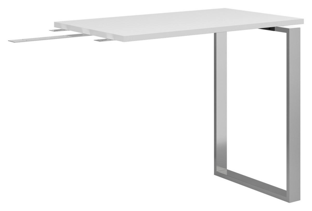 ANBAUSCHREIBTISCH Weiß  - Weiß, KONVENTIONELL, Holzwerkstoff/Metall (85/56/77cm) - Voleo