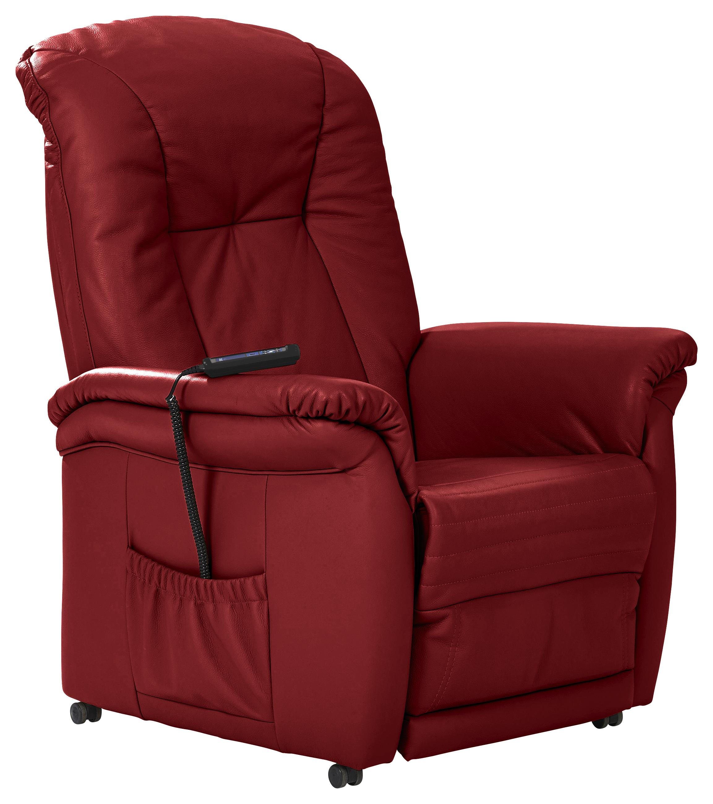 Fernsehsessel in Leder Rot