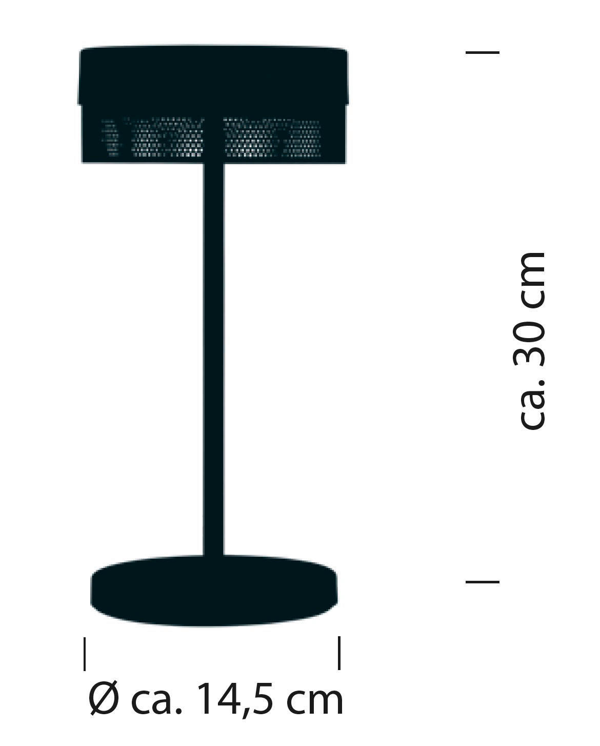 AKKU-TISCHLEUCHTE 14,5/30 cm   - Rot, Trend, Metall (14,5/30cm) - Hell