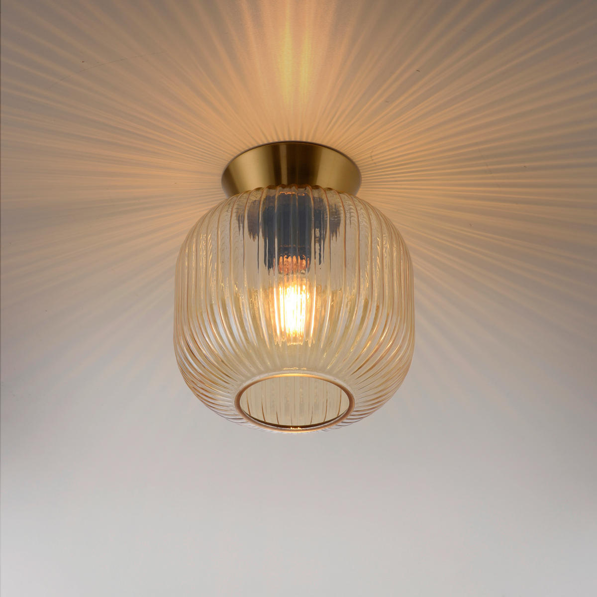 LED-DECKENLEUCHTE SW NAMI 20/20/22 cm   - Sandfarben, KONVENTIONELL, Glas/Kunststoff (20/20/22cm) - Schöner Wohnen