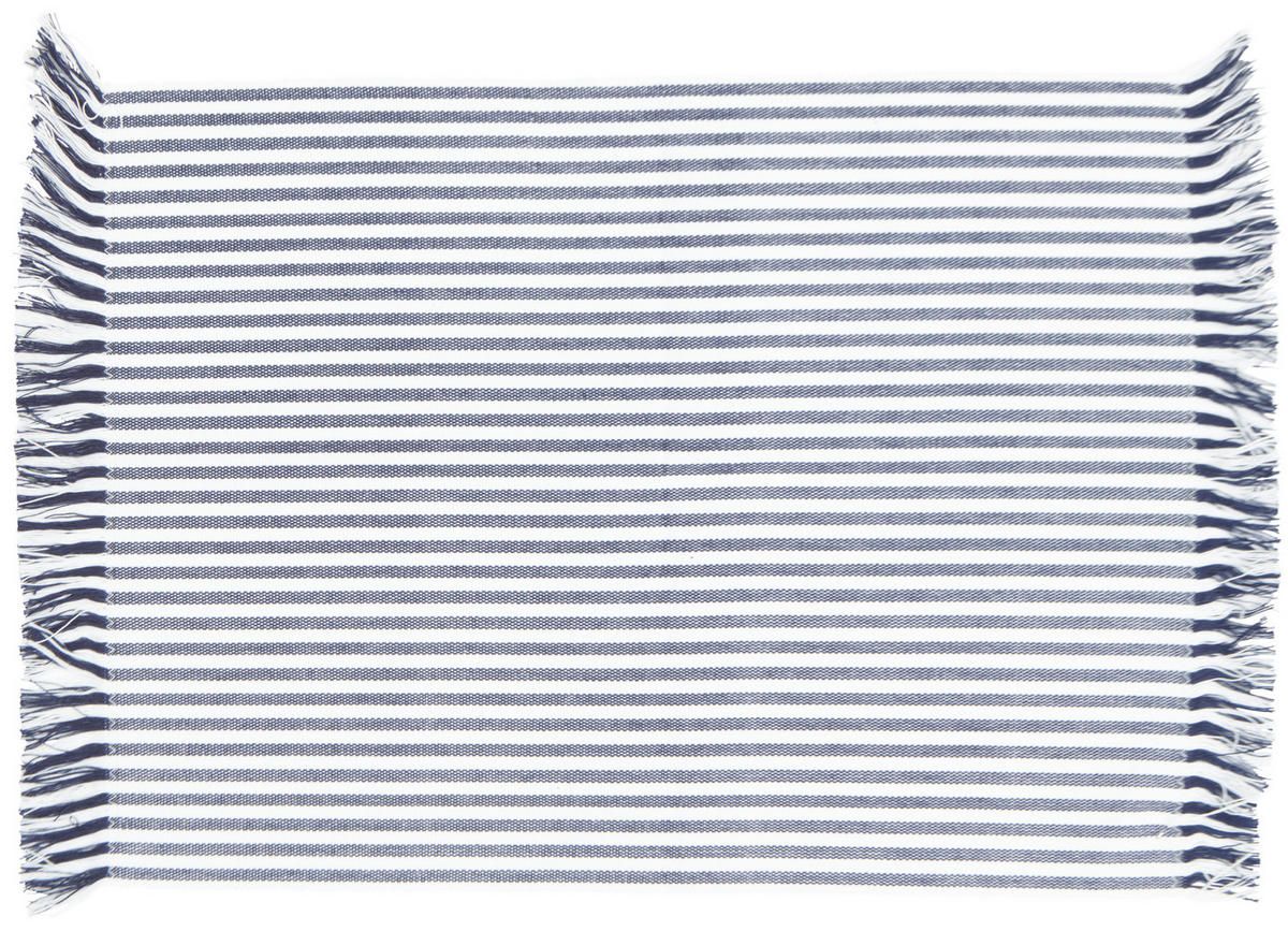 PLATZDECKCHEN Textil Blau, Weiß 35/45 cm  - Blau/Weiß, Basics, Textil (35/45cm) - Novel