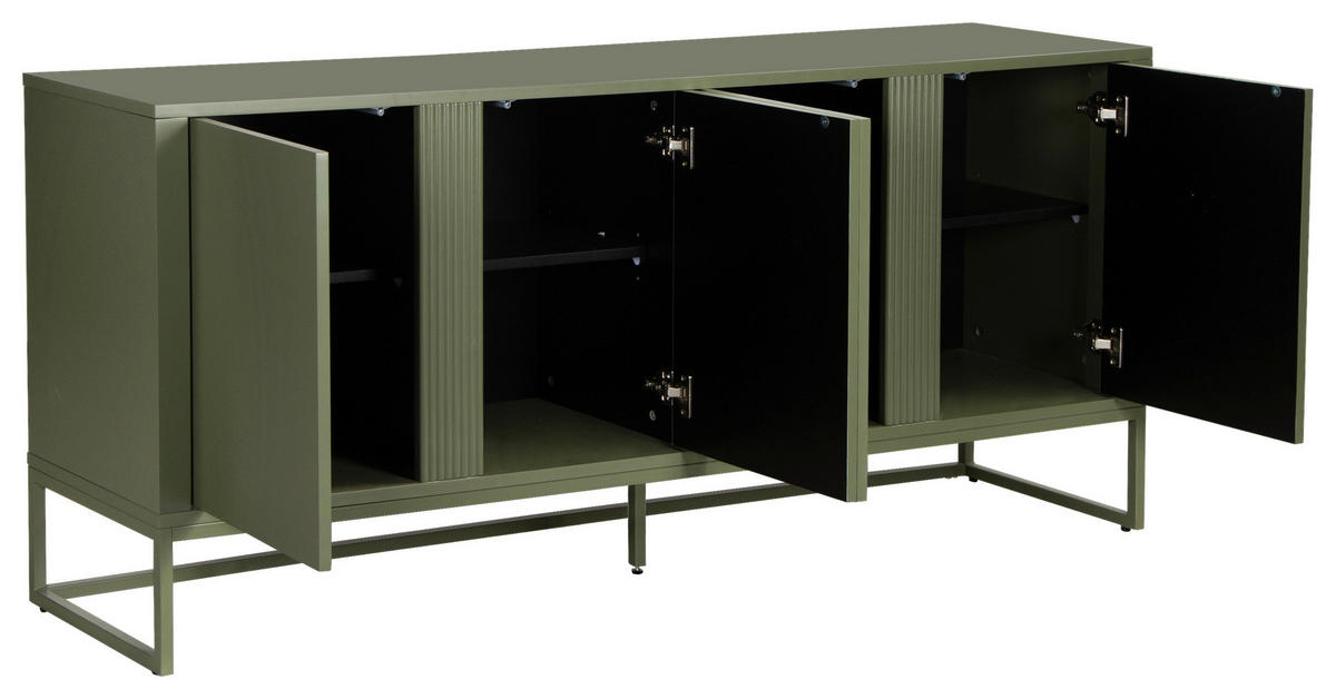 SIDEBOARD  180/75/40 cm  - Grün, Trend, Holzwerkstoff/Metall (180/75/40cm) - Milino