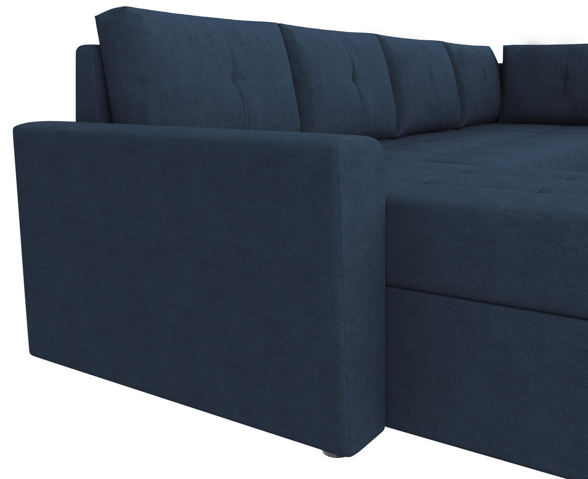 WOHNLANDSCHAFT TERMOLI Dunkelblau Jacquard  - Schwarz/Dunkelblau, Design, Kunststoff/Textil (155/297/212cm) - MID.YOU