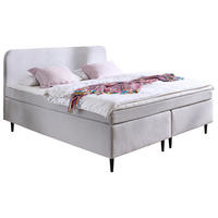 BOXSPRINGBETT 180/200 cm  in Hellgrau  - Hellgrau/Schwarz, KONVENTIONELL, Holz/Textil (180/200cm) - Boxxx