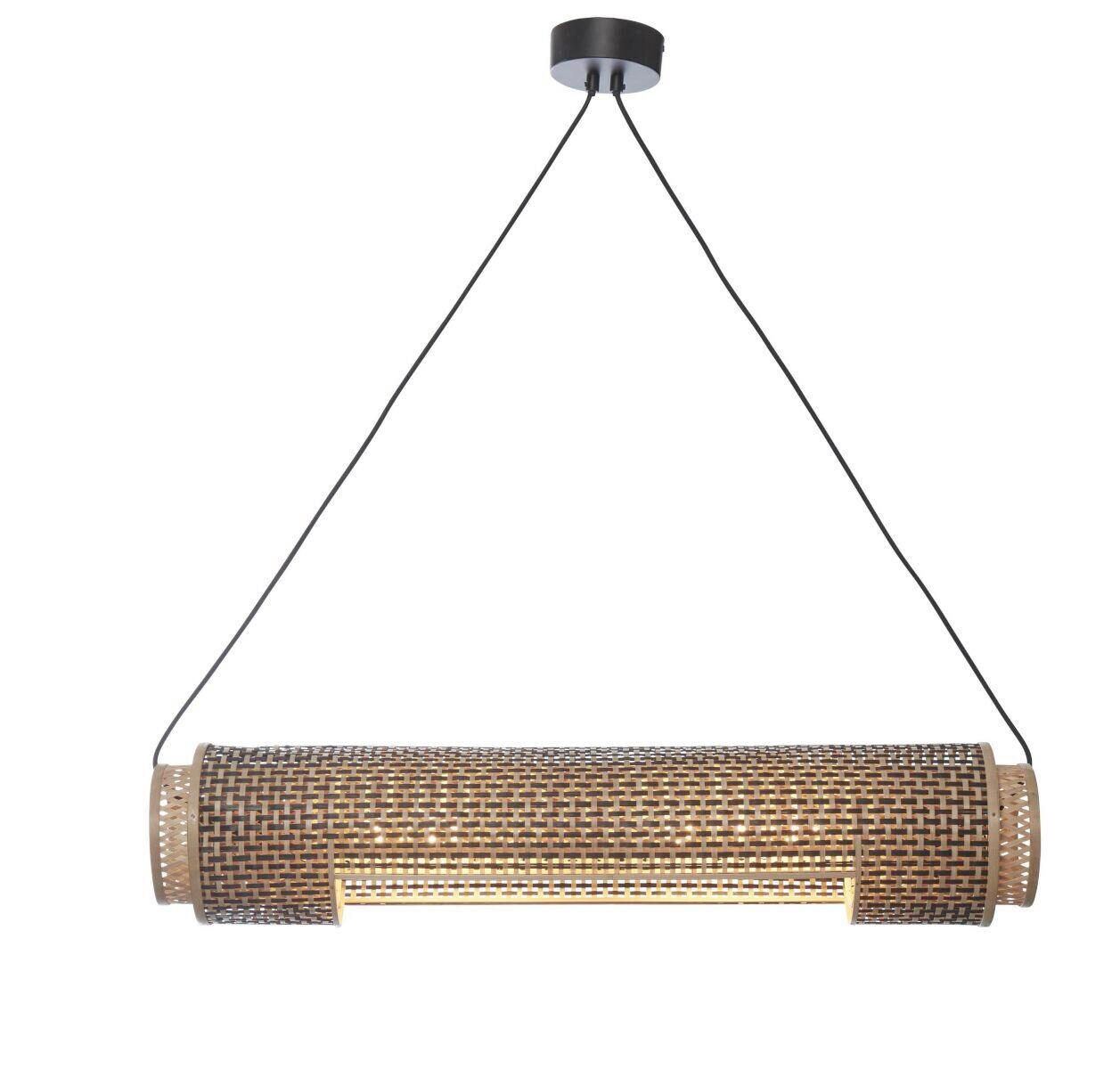 HÄNGELEUCHTE 15/15/85 cm - Schwarz/Naturfarben, Trend, Holz (15/15/85cm) - Good & Mojo