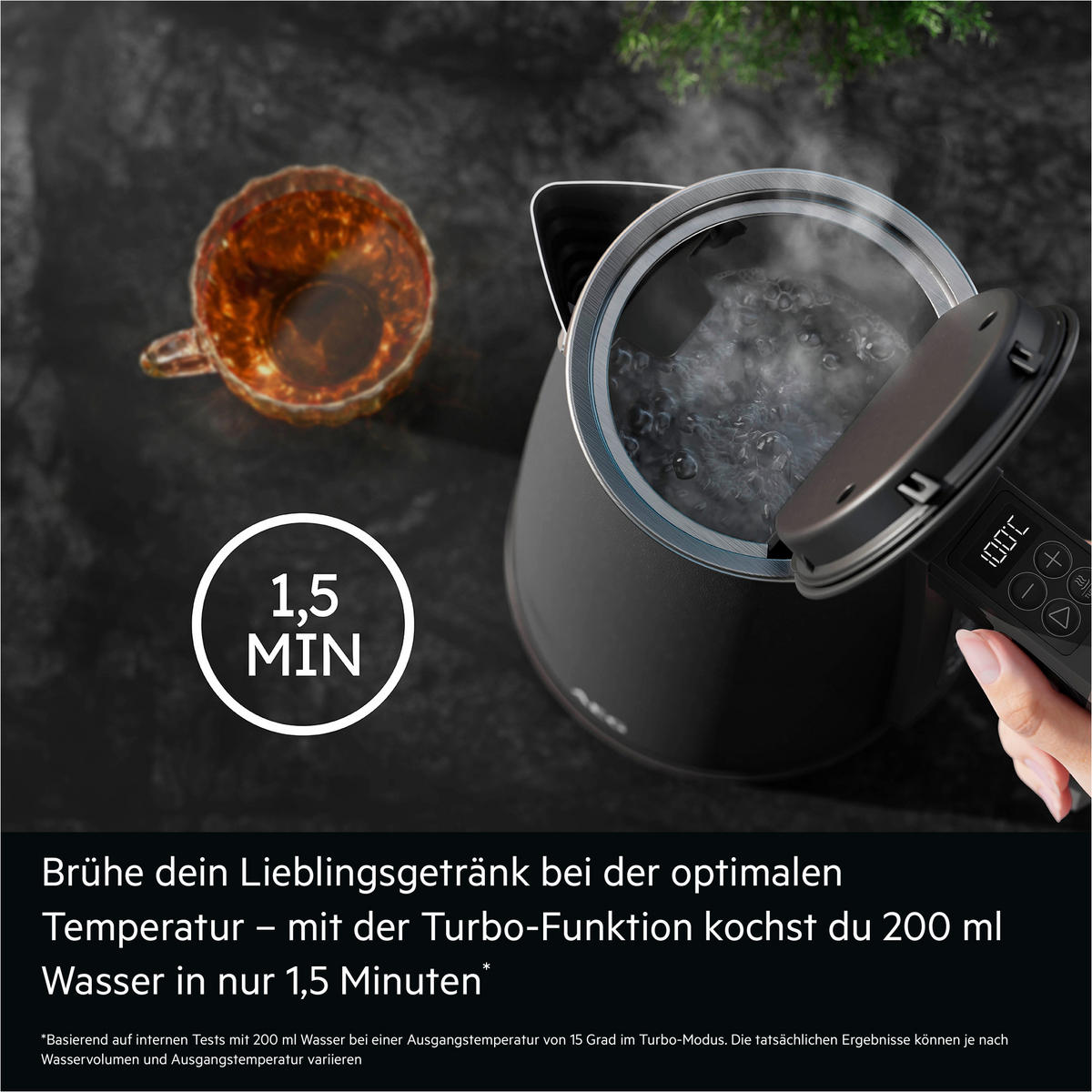 WASSERKOCHER Design Collection 1,7 L  - Schwarz, Basics (23,2/22,6/18,8cm) - AEG