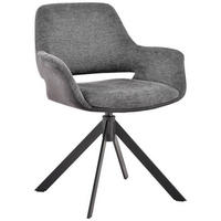 ŽIDLE S PODRUČKAMI, železo, mikrovlákno, vzhled lnu, šedá, černá, tmavě šedá - šedá/černá, Design, kov/textil (66/83,5/62,5cm) - Novel