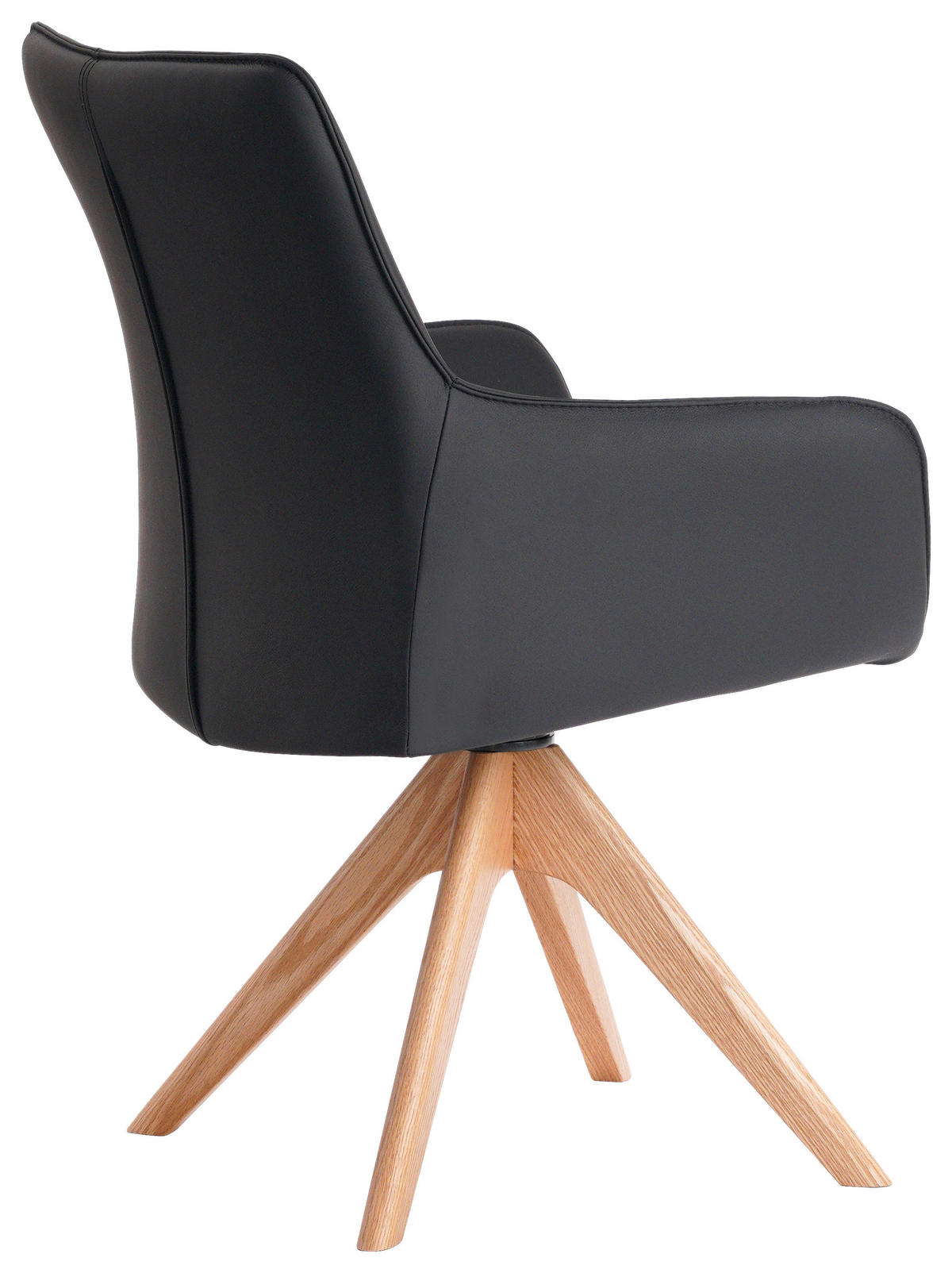 ARMLEHNSTUHL in Holz, Metall, Leder Schwarz, Eichefarben  - Eichefarben/Schwarz, MODERN, Leder/Holz (64/87/60cm) - Novel
