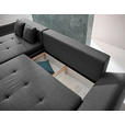 ECKSOFA Grau Webstoff  - Chromfarben/Grau, Design, Kunststoff/Textil (302/187cm) - Carryhome