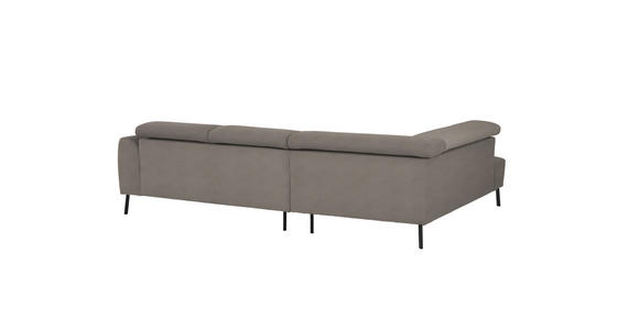 ECKSOFA Graubraun Feincord - Graubraun/Schwarz, Design, Textil/Metall (205/280cm) - Xora