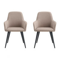 STOL MED ARMSTÖD SET 2 styck filt  - gråbrun/svart, Modern, metall/textil (57/87/65cm) - MID.YOU