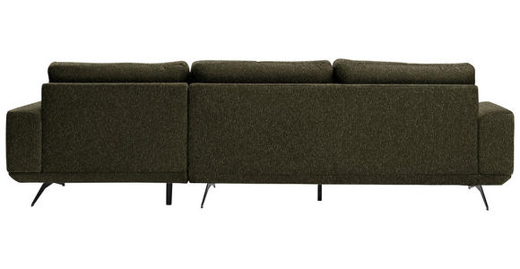 ECKSOFA in Webstoff Grün  - Schwarz/Grün, Design, Textil/Metall (320/172cm) - Valnatura