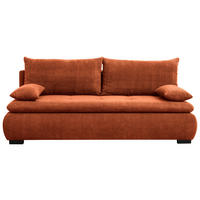 SCHLAFSOFA in Webstoff, Plüsch Rostfarben  - Rostfarben/Schwarz, Konventionell, Textil (203/72-96/98cm) - Novel