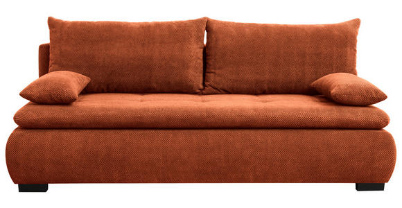 SCHLAFSOFA Diana in Webstoff, Plüsch Rostfarben  - Rostfarben/Schwarz, KONVENTIONELL, Textil (203/72-96/98cm) - Novel